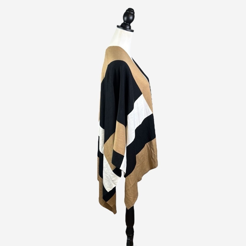NEW Parrish LA Stevie Colorblock Knit Over Shoulder Wrap Poncho OS One Size - Picture 7 of 13